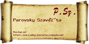 Parovsky Szavéta névjegykártya